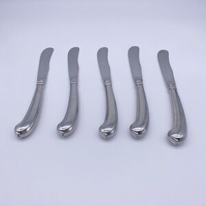 Set of 5 Gorham Colonial Tipt Glossy Dinner Knives 18/8 Stainless Japan 9”